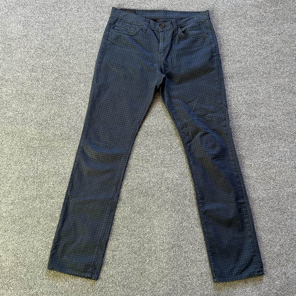 J Brand Kane Jeans Mens 32x32 Blue Dark Wash Slim Straight Check Denim Pants